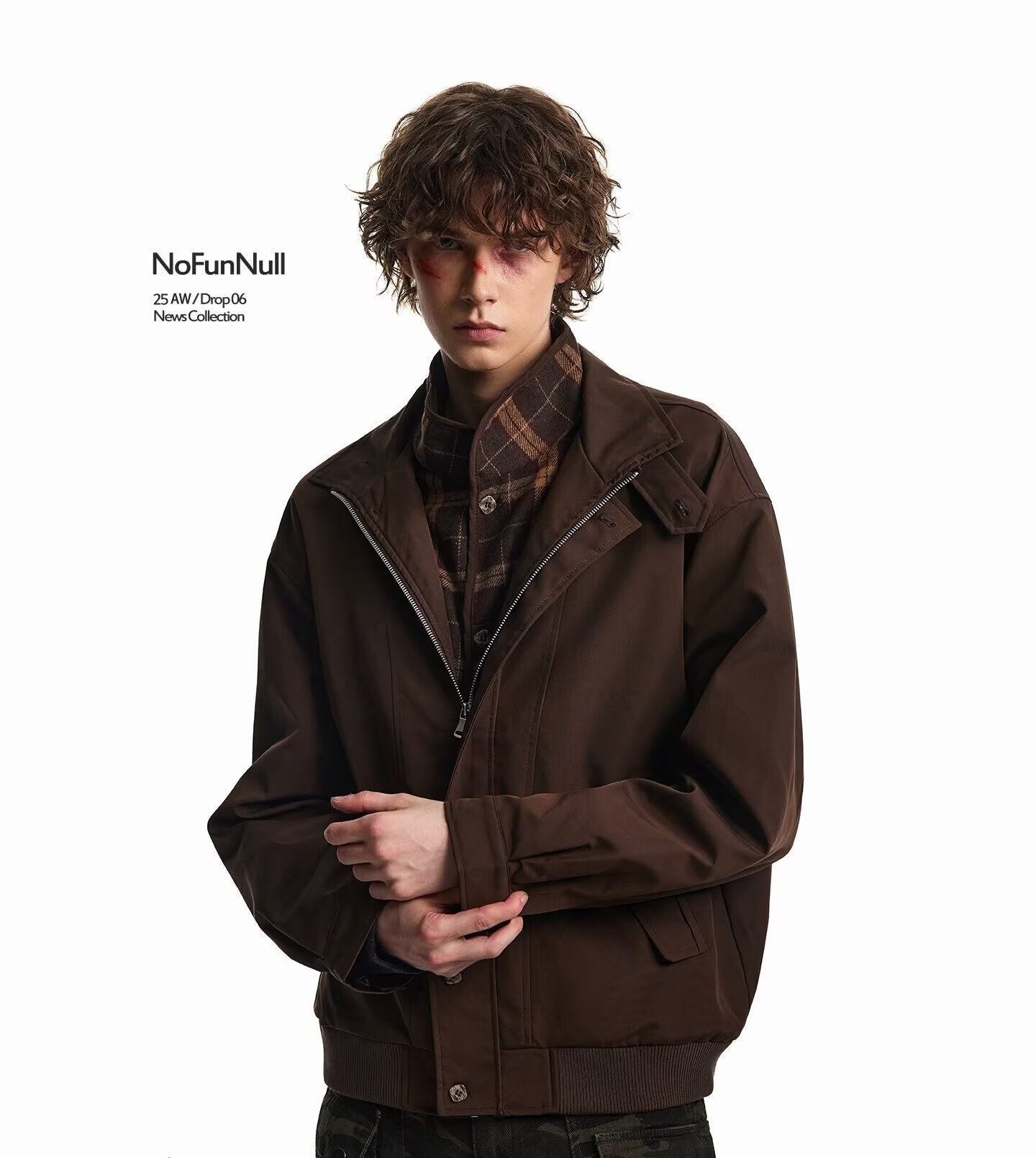 Men's Plaid Patchwork Baseball Jacket