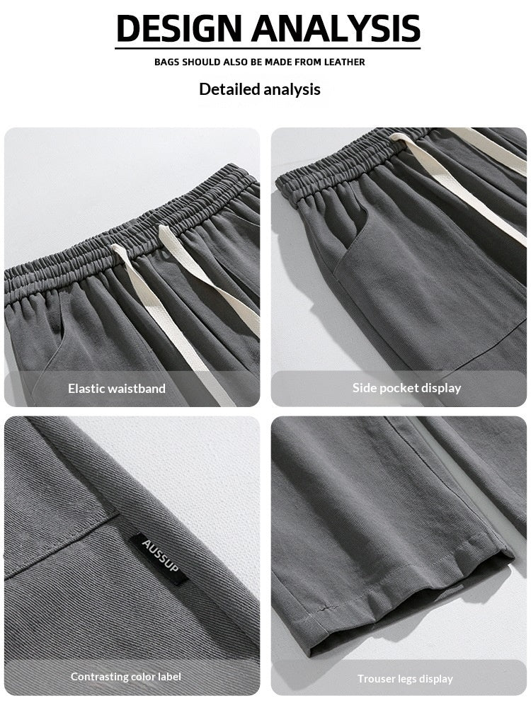 Men's Wide-Leg Trousers – Loose Straight-Leg High-Street Style