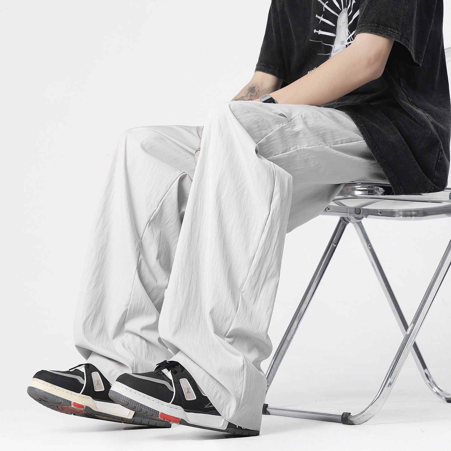 Men's Wide-Leg Drape Casual Trousers