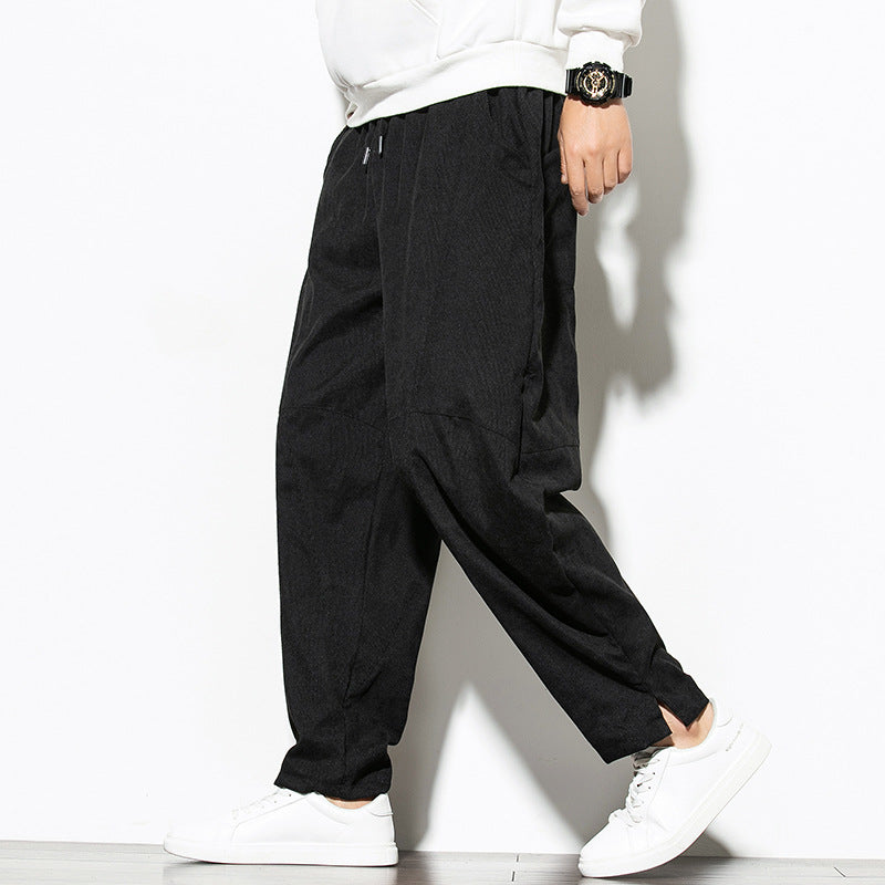 Men's Oversized Corduroy Wide-Leg Trousers