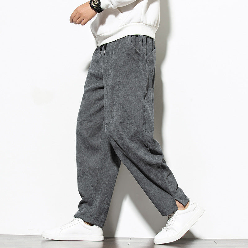 Men's Oversized Corduroy Wide-Leg Trousers