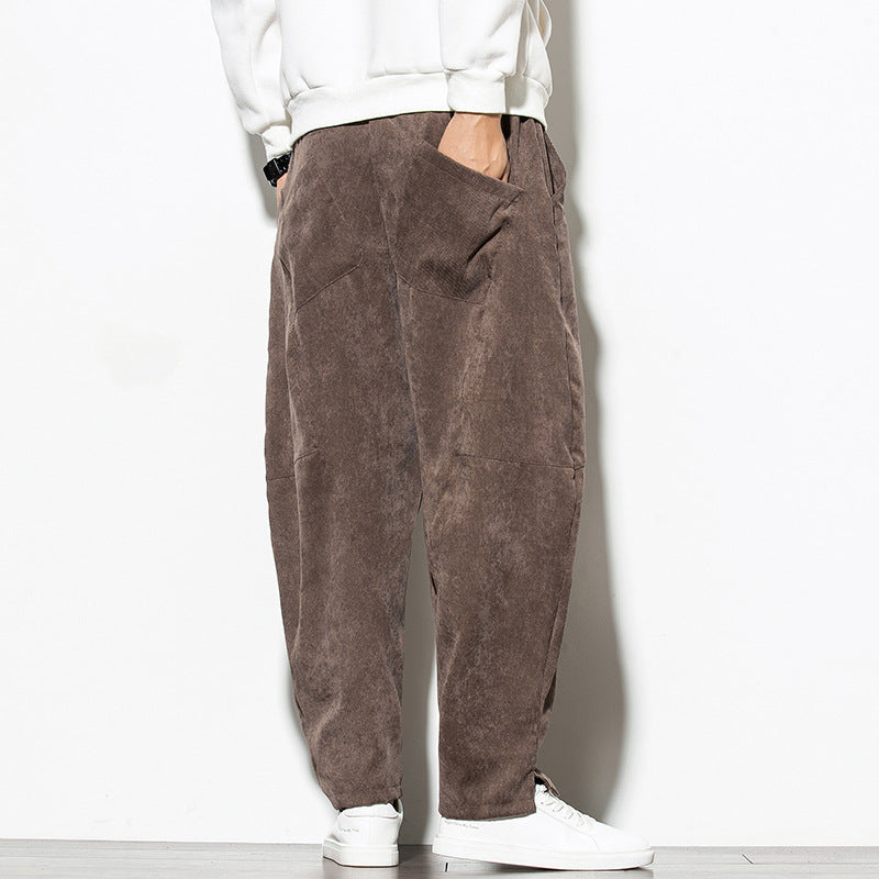 Men's Oversized Corduroy Wide-Leg Trousers