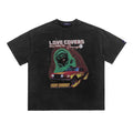 Men's Washed Retro Street Print Short-Sleeve T-Shirt