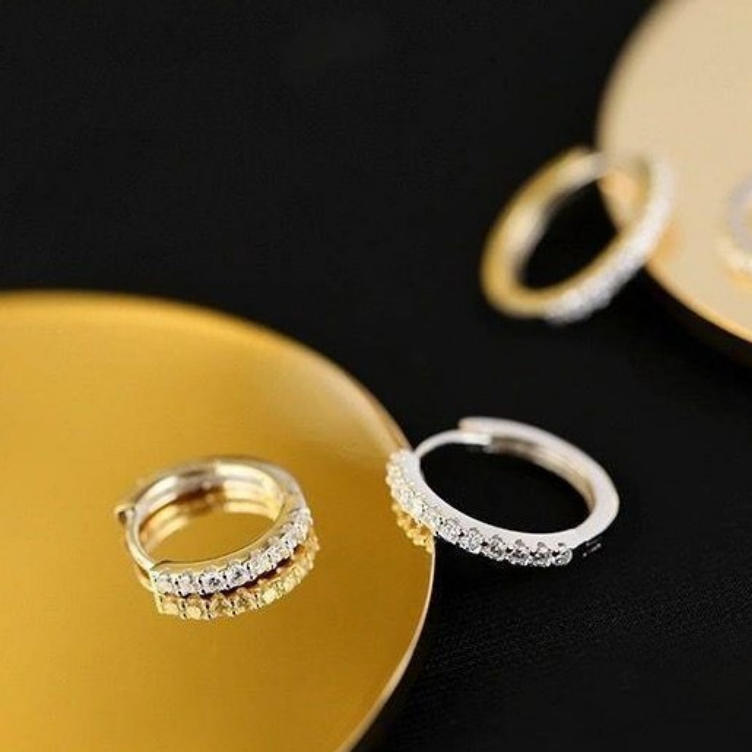 925 Sterling Silver Diamond-Studded Trendy Earrings Simple And Stylish For Students