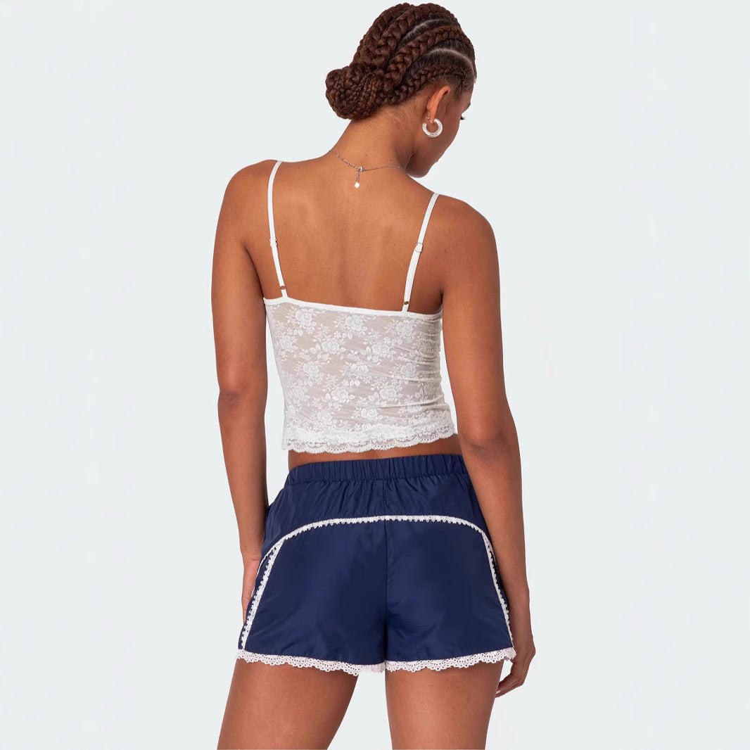 Women's Solid Color Lace Camisole