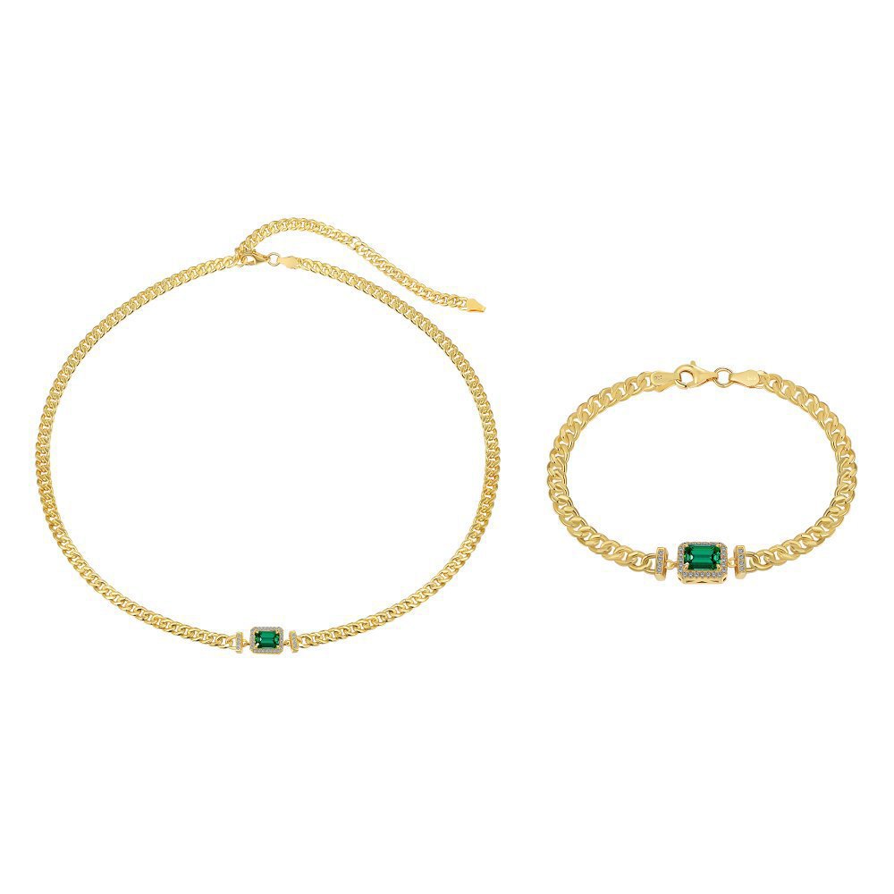 Cut Cuban Link Chain Women's Necklace Bracelet