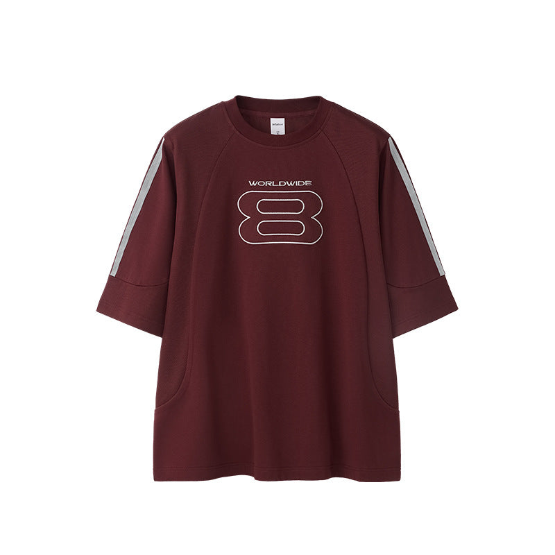 Men's American Style Embroidered Sports T-Shirt
