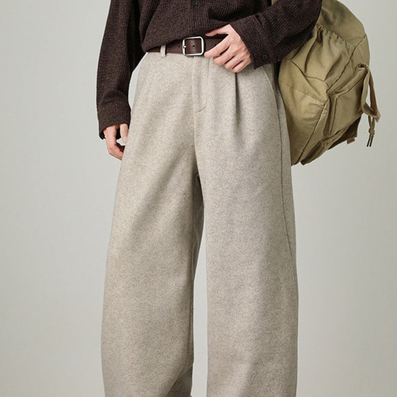 Men's Old Money Wide-Leg Trousers – Thickened Straight-Leg