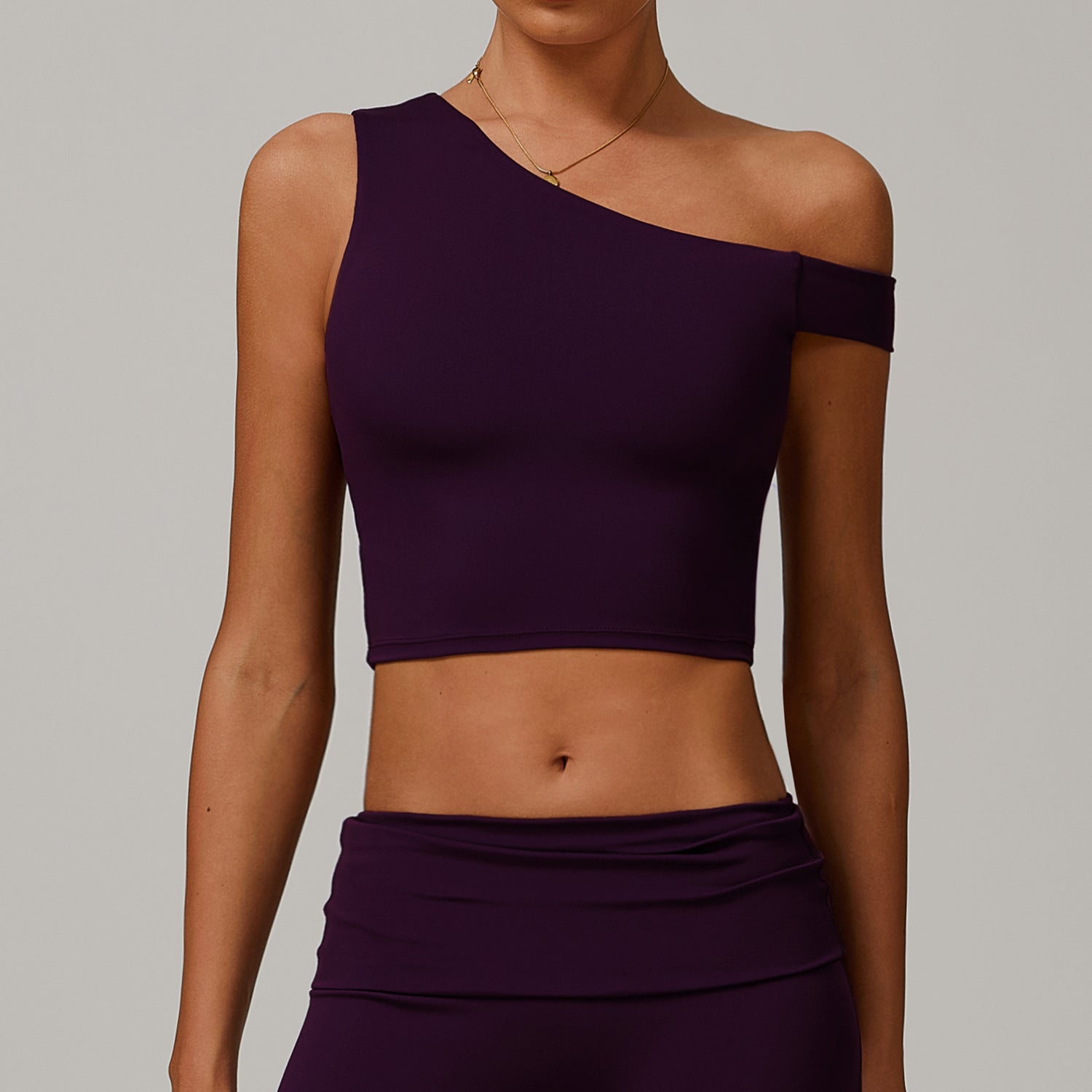 Yoga Vest Women's Irregular Shoulder Sports Workout Underwear