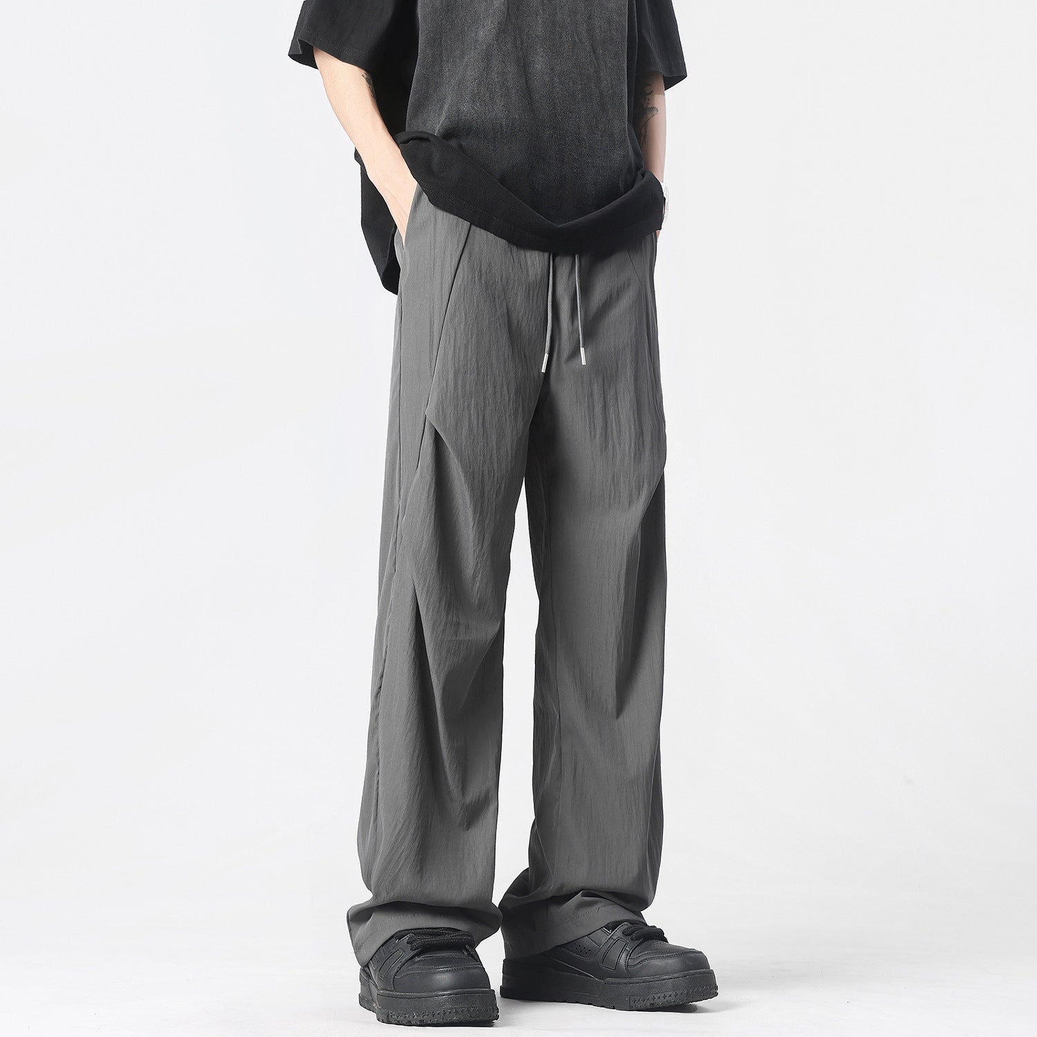 Men's Wide-Leg Drape Casual Trousers
