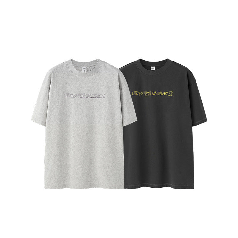 Men's Retro Washed Embroidered T-Shirt – American Vintage Style