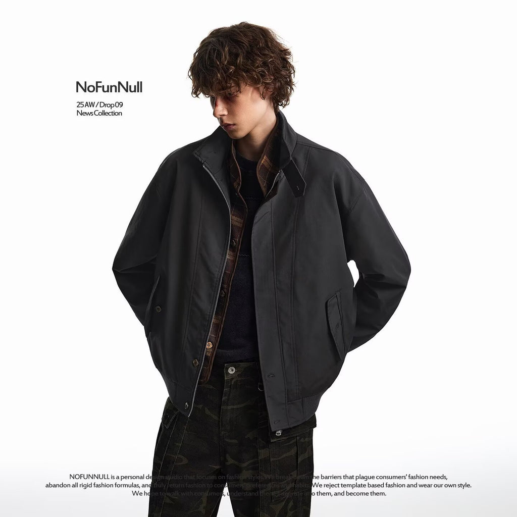 Men's Plaid Patchwork Baseball Jacket