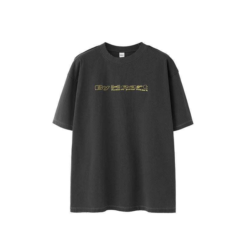 Men's Retro Washed Embroidered T-Shirt – American Vintage Style