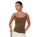 Womens Fitted Top With Metal Ring Detailing And Thin Shoulder Straps