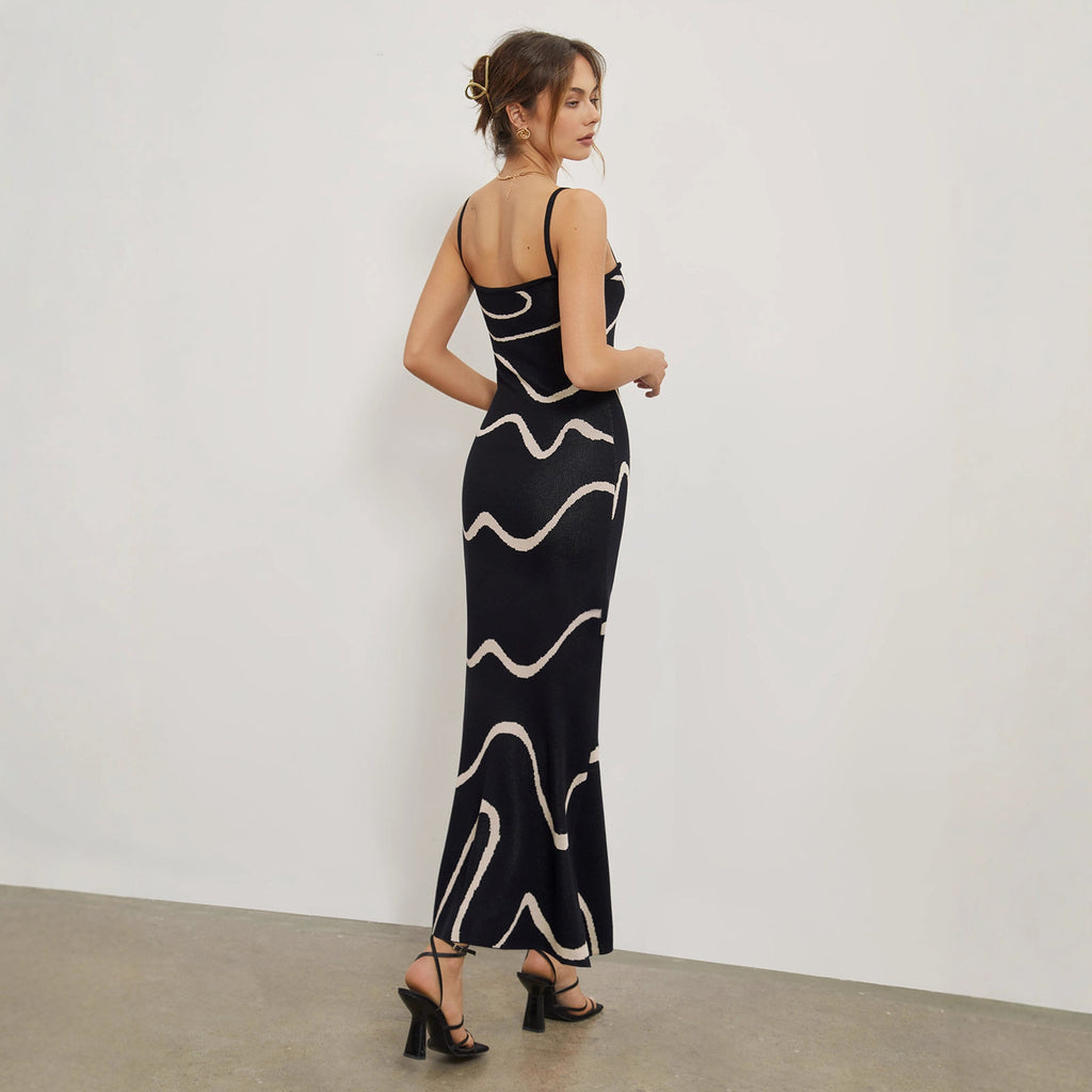 Striped Knitted Sexy Bodycon Dress Women