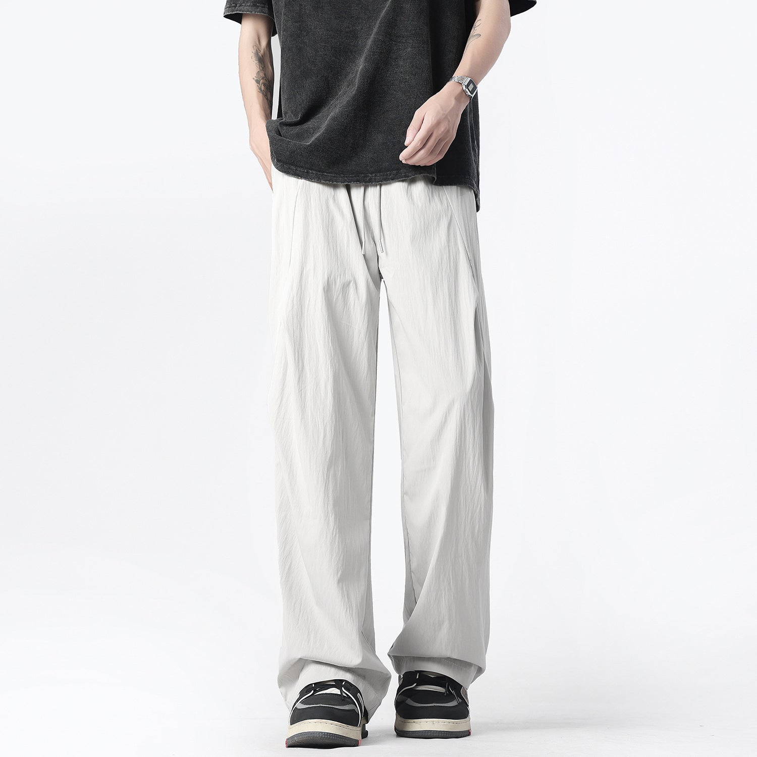 Men's Wide-Leg Drape Casual Trousers
