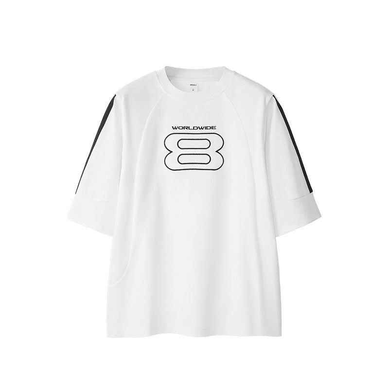 Men's American Style Embroidered Sports T-Shirt