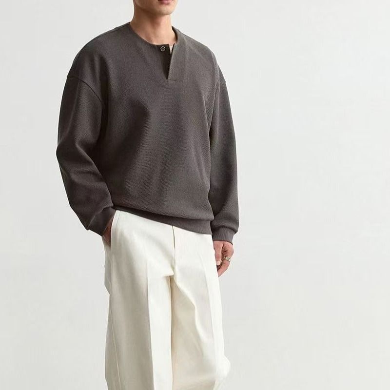 Men's Plus-Size Lightweight Crew-Neck Sweatshirt