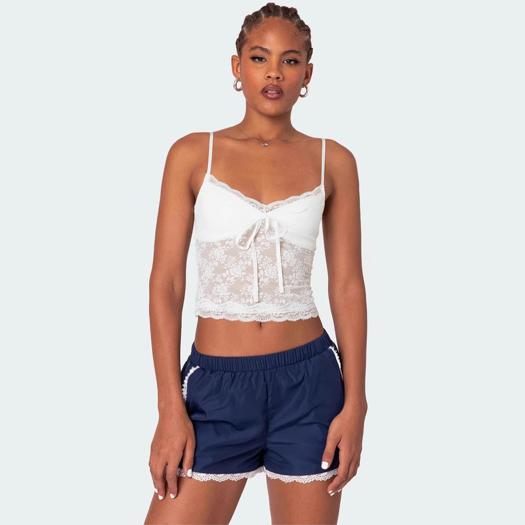 Women's Solid Color Lace Camisole