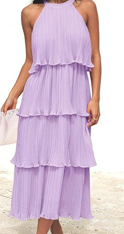 Womens Fashionable Casual Elegant Halterneck Dress