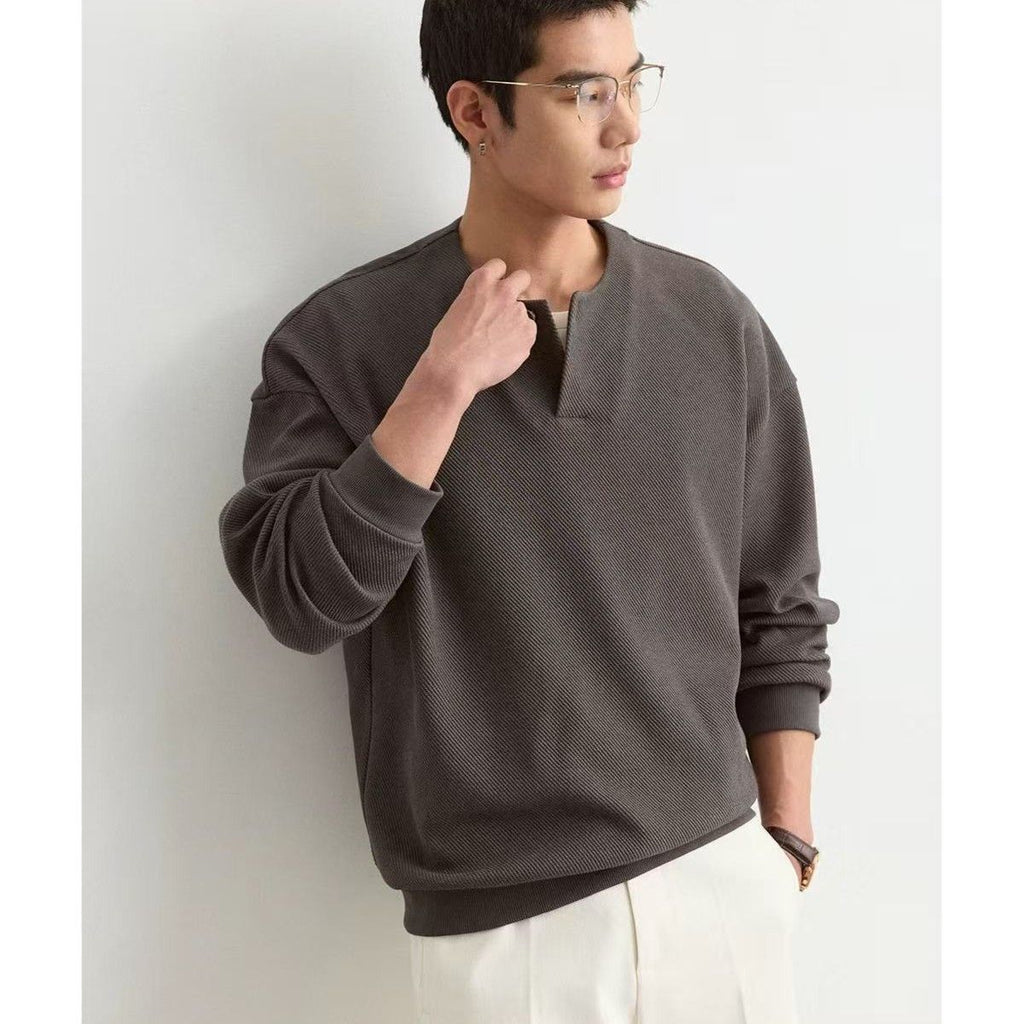Men's Plus-Size Lightweight Crew-Neck Sweatshirt