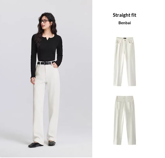 Non-fit Light-colored High-waisted Slightly Flared Jeans