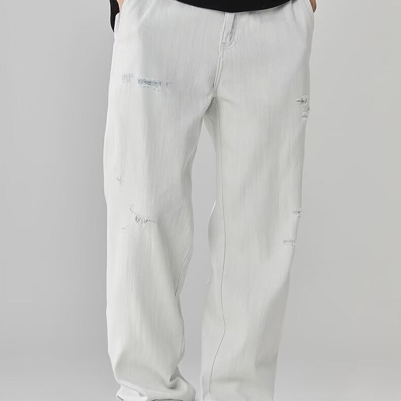 Men's Ripped Detail Casual Denim Pants