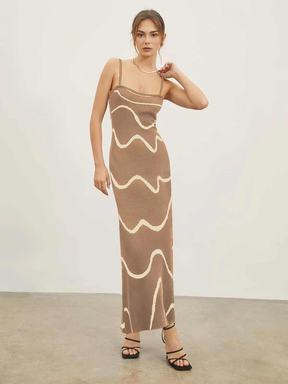 Striped Knitted Sexy Bodycon Dress Women