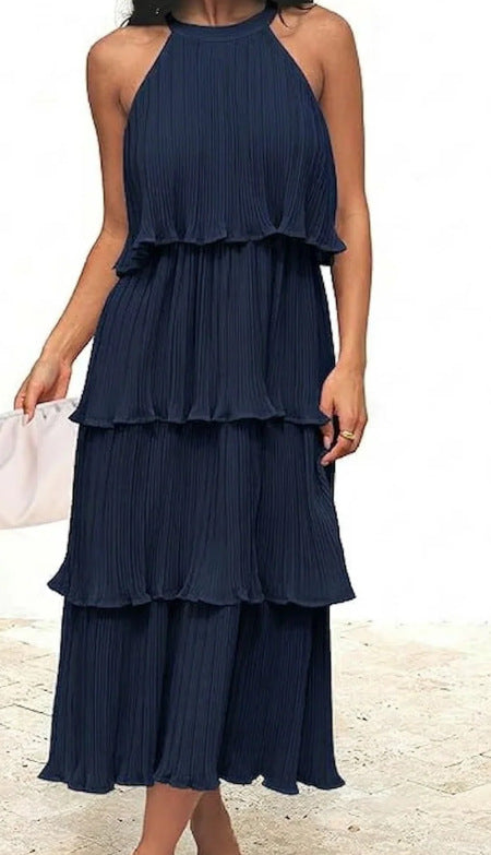 Womens Fashionable Casual Elegant Halterneck Dress