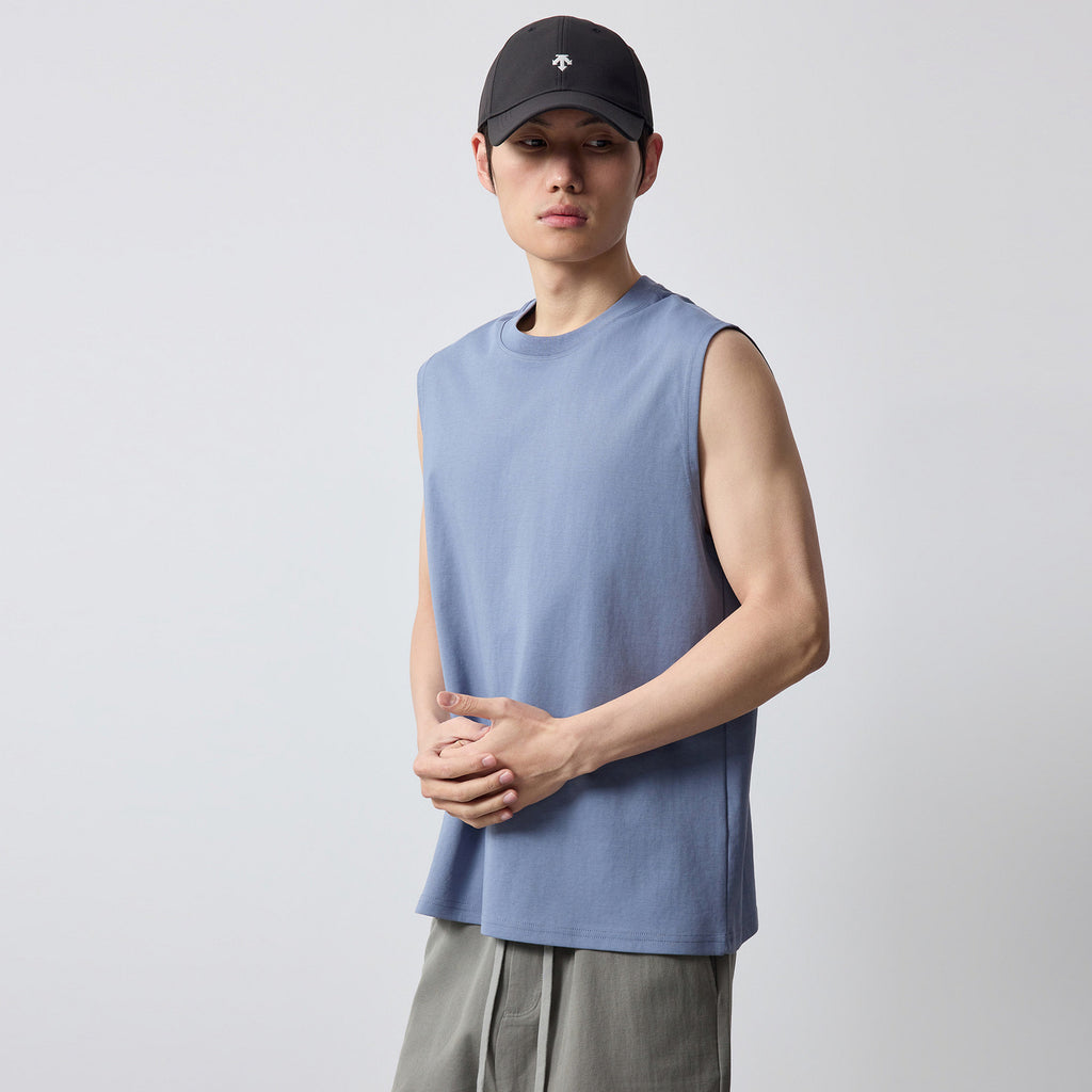 Summer New Solid Color Crew Neck Men's Vest