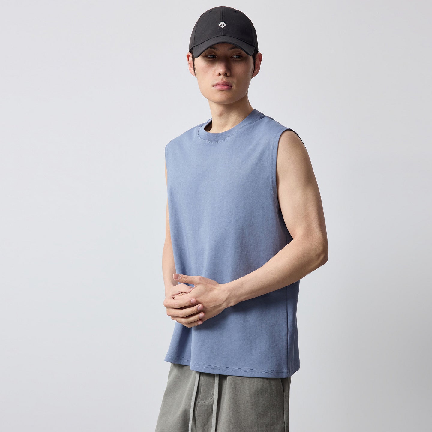 Summer New Solid Color Crew Neck Men's Vest