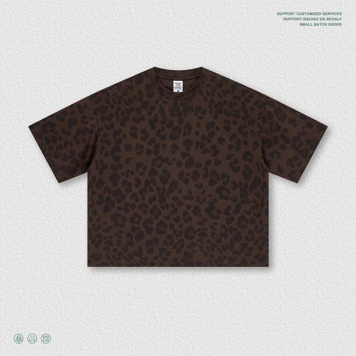 Men's Plus-Size Leopard Print T-Shirt – Casual Loose Crewneck