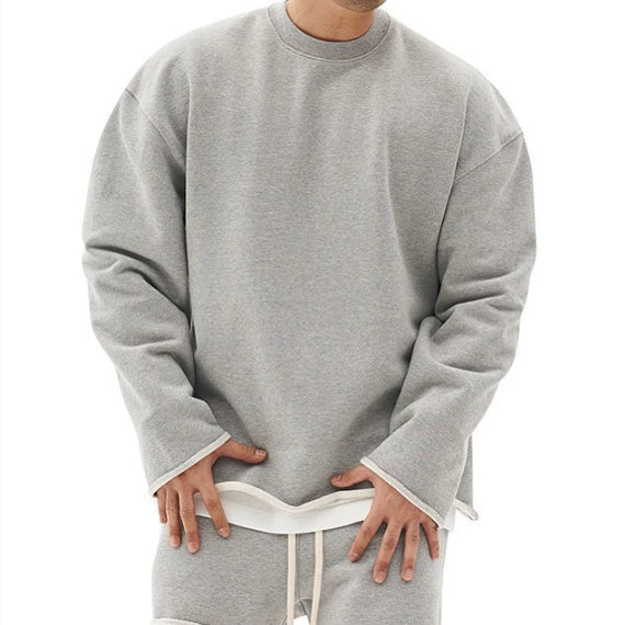 Men's Loose Round-Neck Pullover Sweater