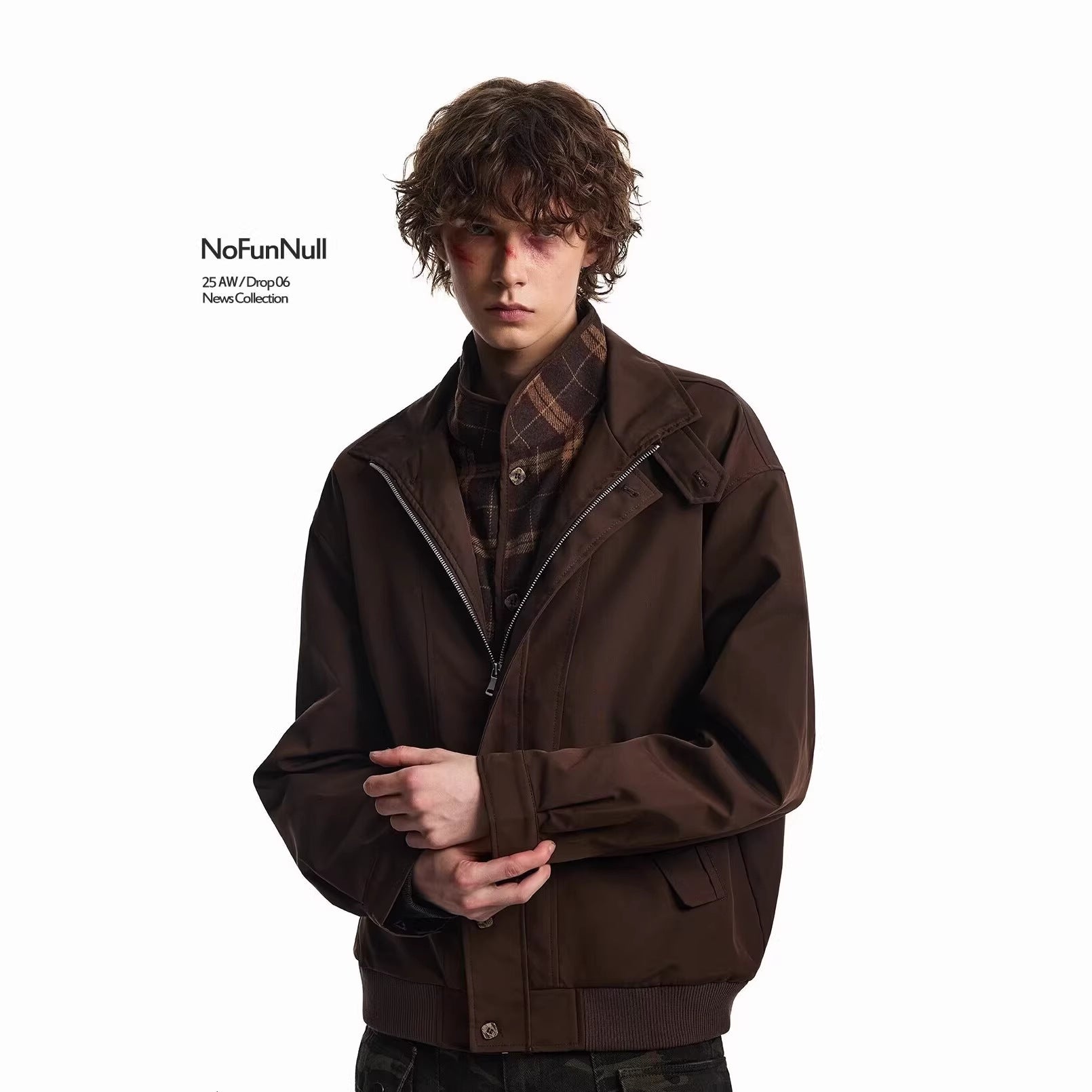 Men's Plaid Patchwork Baseball Jacket