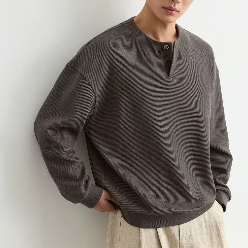 Men's Plus-Size Lightweight Crew-Neck Sweatshirt