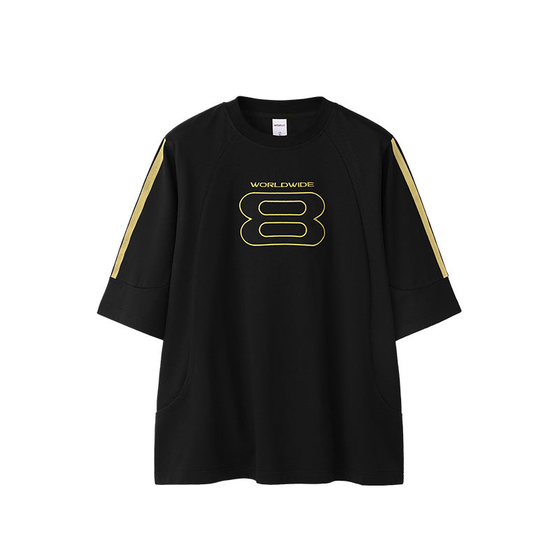 Men's American Style Embroidered Sports T-Shirt