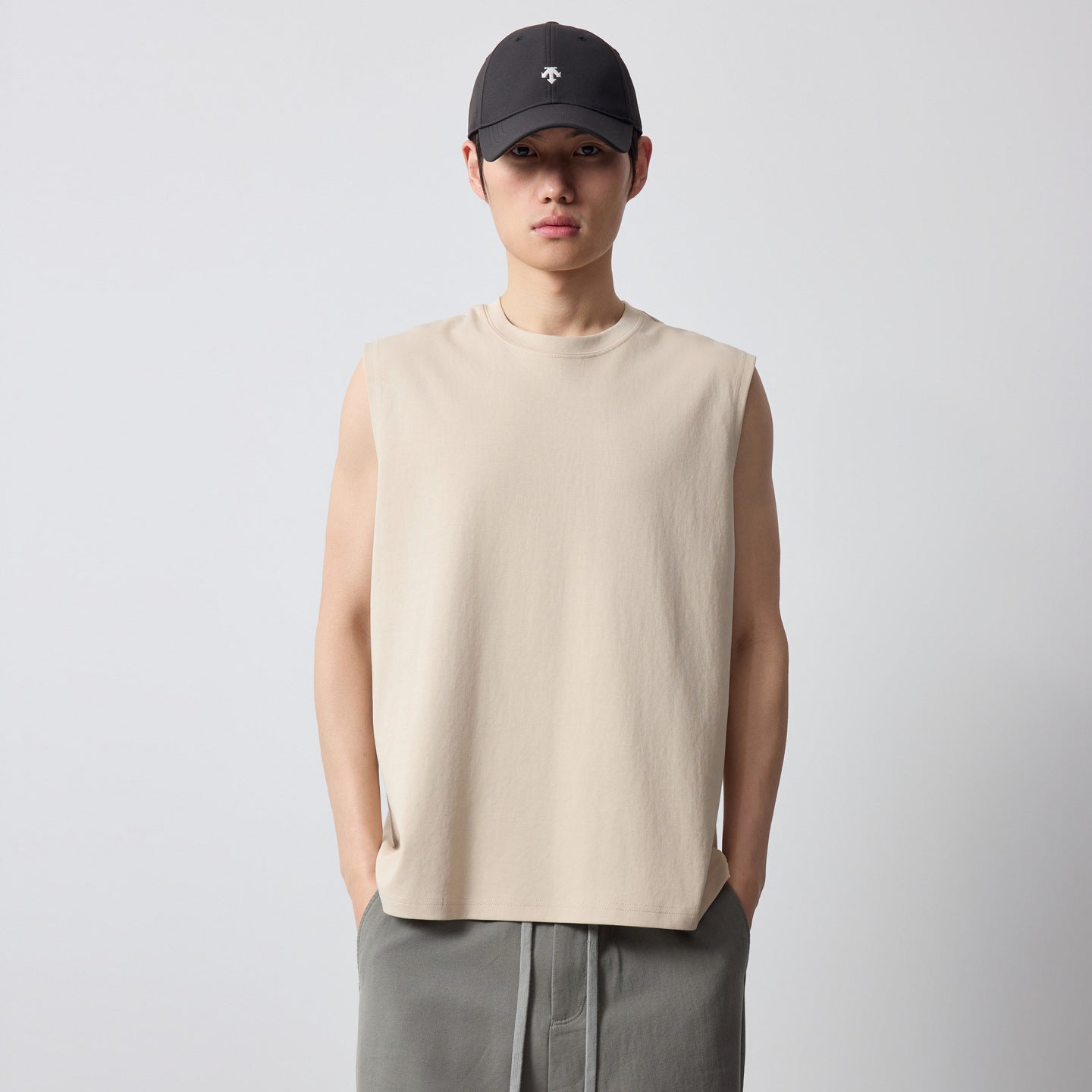 Summer New Solid Color Crew Neck Men's Vest