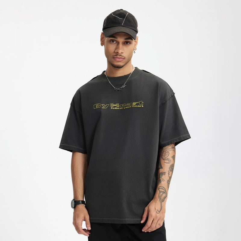 Men's Retro Washed Embroidered T-Shirt – American Vintage Style