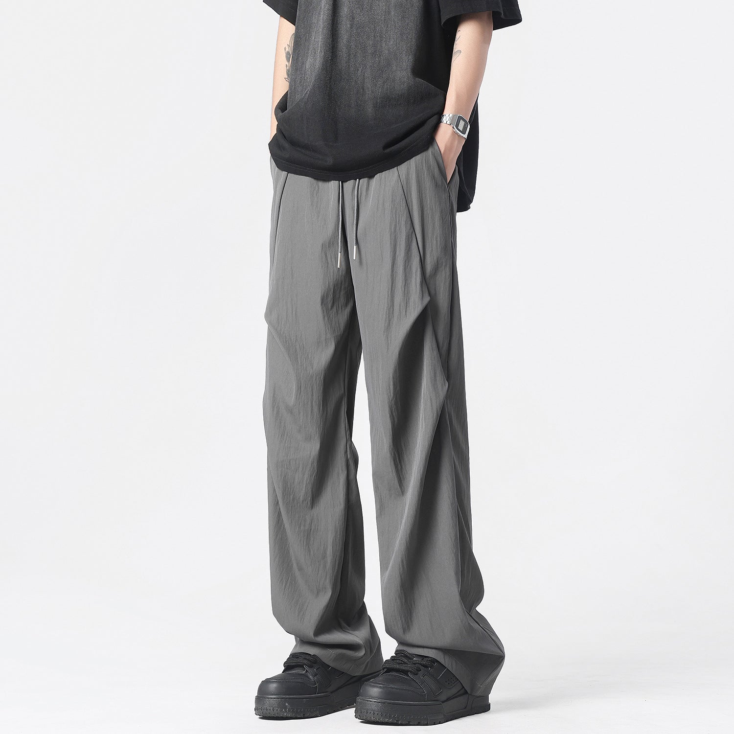Men's Wide-Leg Drape Casual Trousers