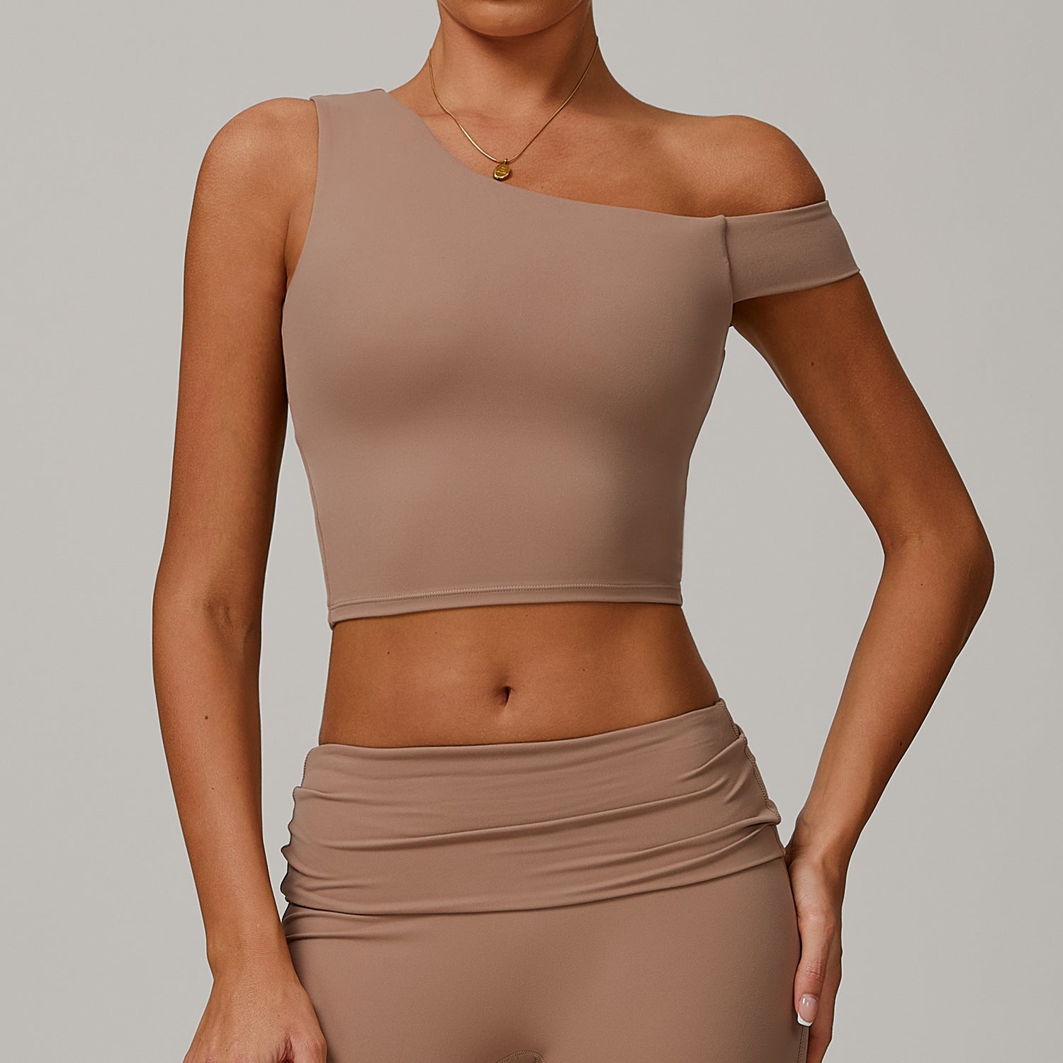 Yoga Vest Women's Irregular Shoulder Sports Workout Underwear