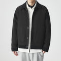 Men's Colour-Block Down Jacket – Lapel Puffer Outerwear